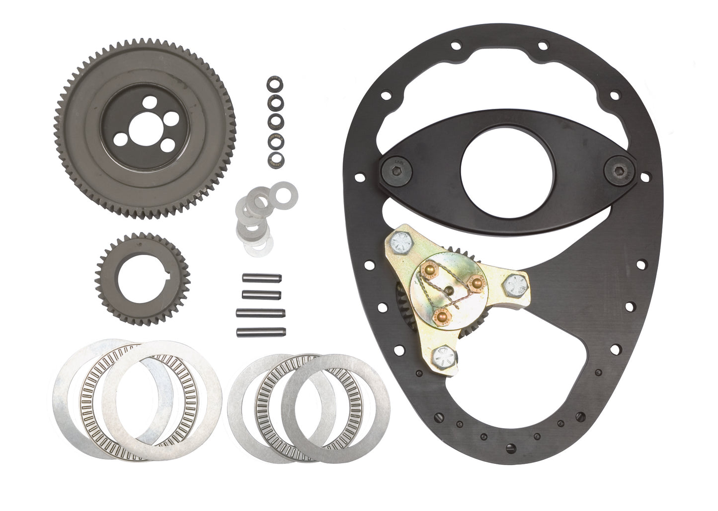 Allstar Performance Timing Gear Drive - 3 Gear Drive - Fixed Idler Gear - Aluminum Plate / Steel Gears - Small Block