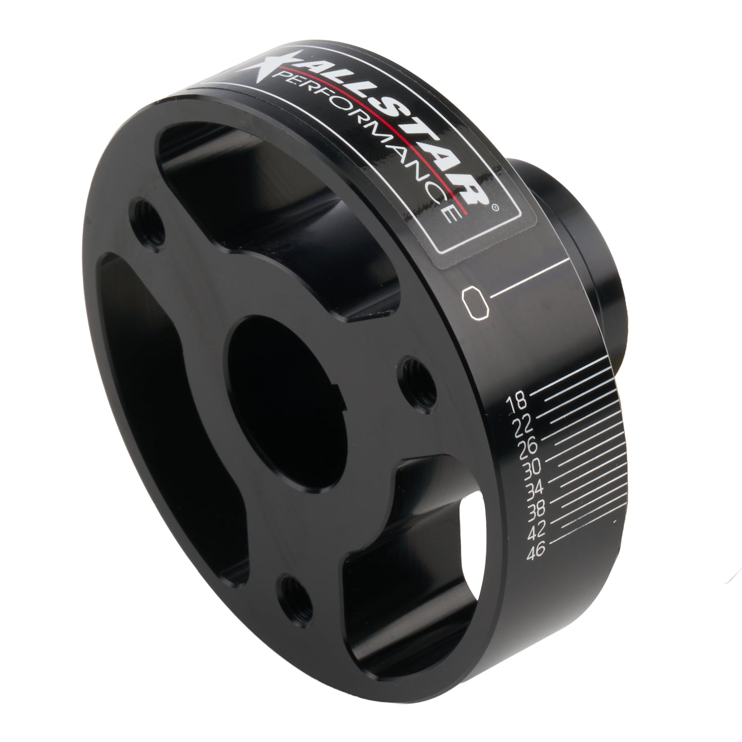 Allstar Performance Crankshaft Hub - 4.375 in OD - Aluminum - Black Anodized - Small Block Chevy - Each