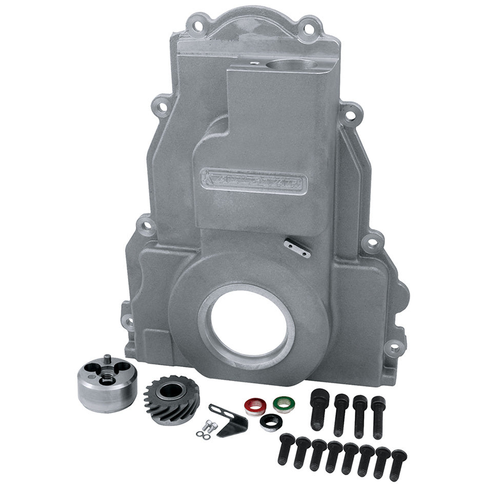 Allstar Performance Timing Cover - Conversion - 1-Piece - Aluminum - Natural - Small Block Ford Distributor - GM