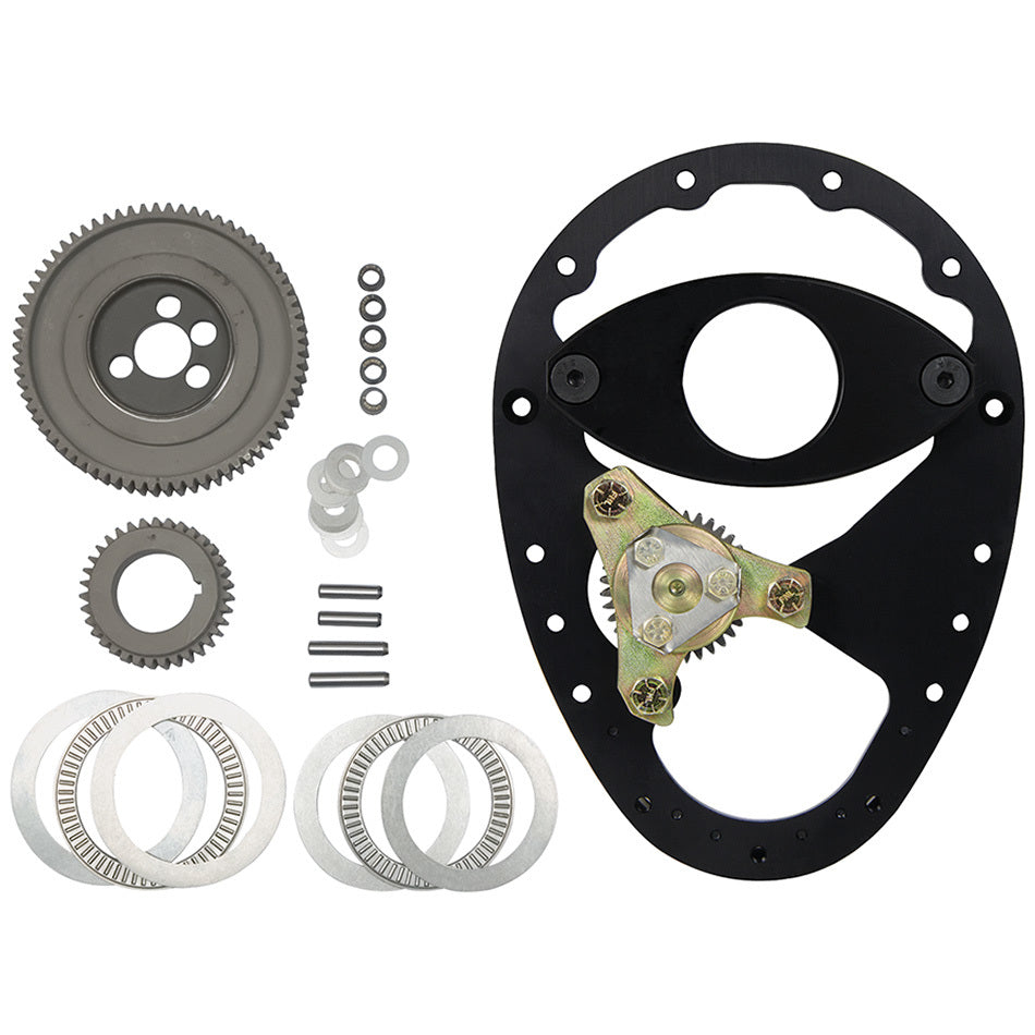 Allstar Performance Timing Gear Drive - 3 Gear Drive - Raised Cam Gear - Aluminum Plate / Steel Gears - Small Block