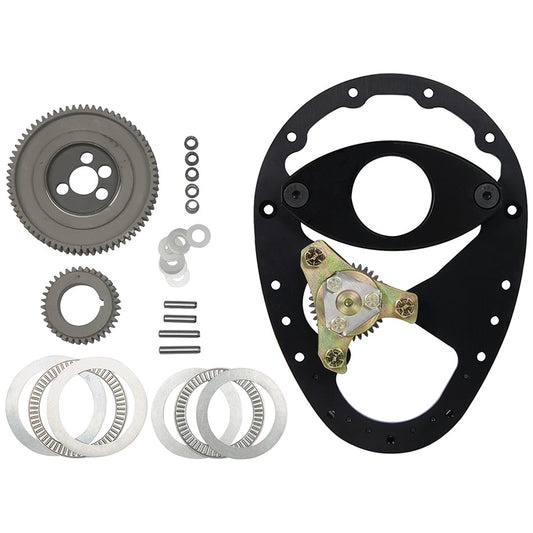 Allstar Performance Timing Gear Drive - 3 Gear Drive - Raised Cam Gear - Aluminum Plate / Steel Gears - Small Block