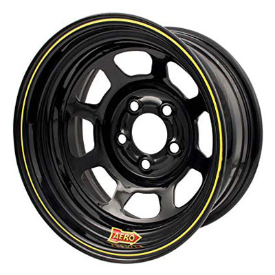 Aero Race Wheels Wheel - 50-Series - 15 x 7 in - 4.000 in Backspace - 5 x 4.50 in Bolt Pattern - Steel - Black Powder