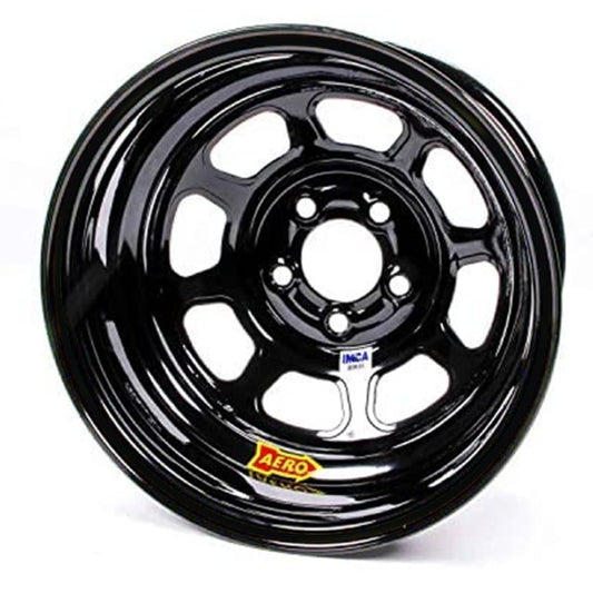 Aero Race Wheels Wheel - 52-Series - 15 x 8 in - 4.000 in Backspace - 5 x 5.00 in Bolt Pattern - Steel - Black Powder