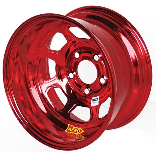 Aero Race Wheels Wheel - 52-Series - 15 x 8 in - 3.000 in Backspace - 5 x 5.00 in Bolt Pattern - Steel - Red Chrome -