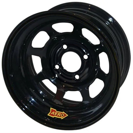 Aero Race Wheels Wheel - 55-Series - 15 x 8 in - 4.000 in Backspace - 4 x 4.50 in Bolt Pattern - Steel - Black Powder