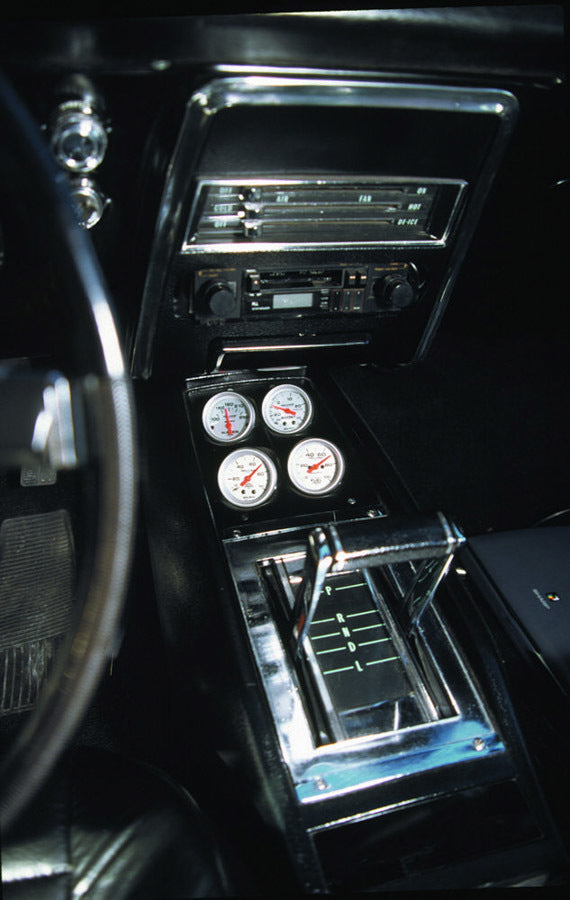 Autometer Gauge Pod - Four 2-1/16 in Diameter Gauges - Console - Plastic - Black - GM F-Body 1968-69 / GM X-Body