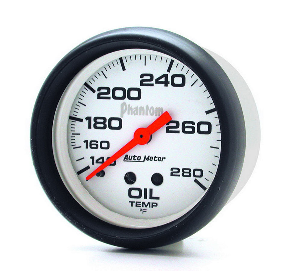 Autometer Oil Temperature Gauge - Phantom - 140-280 Degree F - Mechanical - Analog - Full Sweep - 2-5/8 in Diameter -