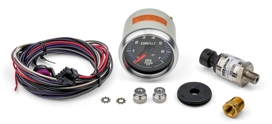 Autometer Oil Pressure Gauge - Cobalt - 0-7 BAR - Electric - Analog - Full Sweep - 2-1/16 in Diameter - Black Face -