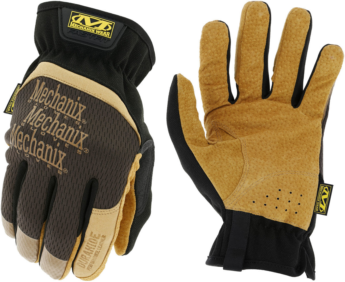 Mechanix Wear Shop Gloves - FastFit - Elastic Cuff - Synthetic Leather - Tan / Black - Large - Pair