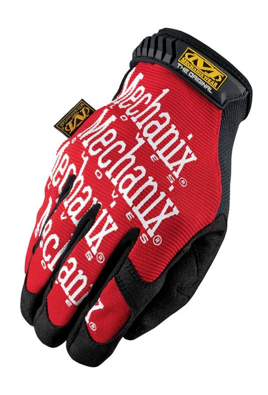 Mechanix Wear Shop Gloves - The Original - Hook and Loop Closure - Spandex / Synthetic Leather - Black / Red - Large -