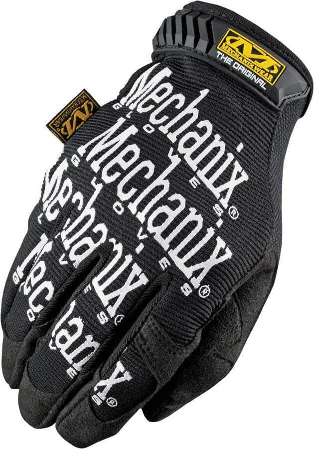 Mechanix Wear Shop Gloves - The Original - Hook and Loop Closure - Spandex / Synthetic Leather - Black - Small - Pair