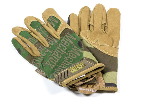 Mechanix Wear Shop Gloves - The Original - Hook and Loop Closure - Spandex / Synthetic Leather - Woodland Camo - Large