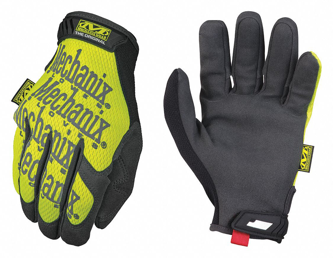 Mechanix Wear Shop Gloves - Hi-Vis - Hook and Loop - Synthetic Leather - Yellow / Black - Large - Pair