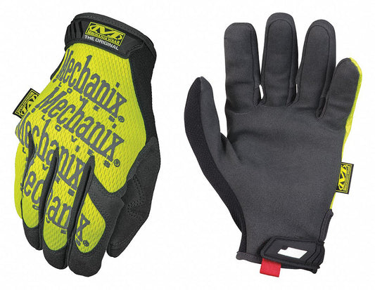 Mechanix Wear Shop Gloves - Hi-Vis - Hook and Loop - Synthetic Leather - Yellow / Black - Large - Pair