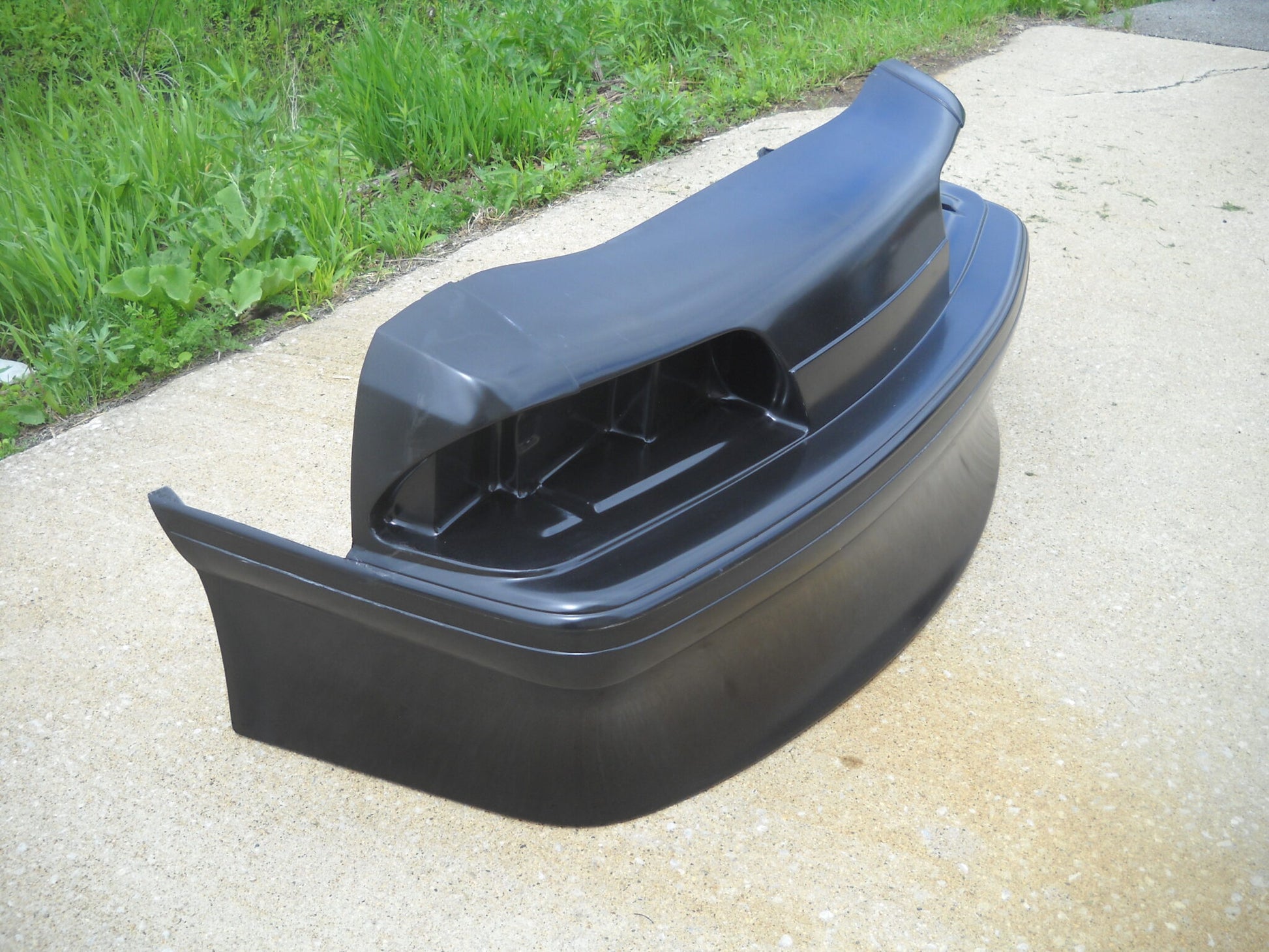1987-1993 Mustang GT Front Fiberglass Bumper With 10" Spoiler & Built In Headlight Buckets - Glasstek B9028 - view 2