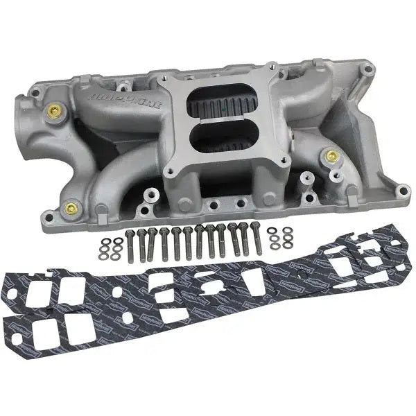 Blueprint Engines Intake Manifold - Square Bore - Dual Plane - Gaskets / Hardware - Aluminum - Natural - Small Block