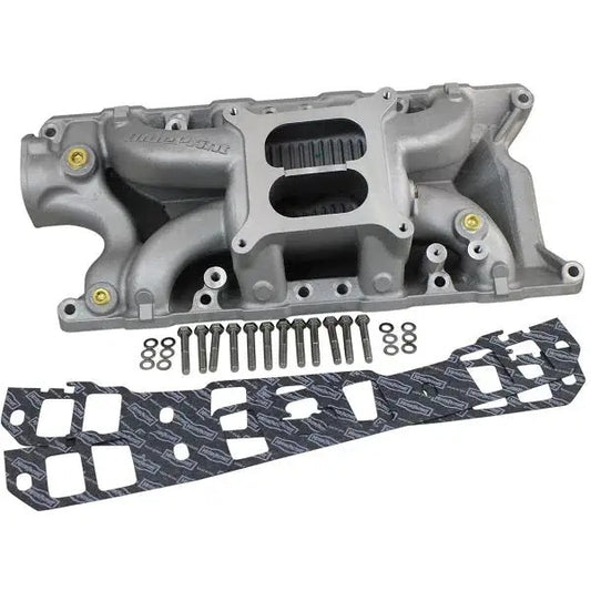 Blueprint Engines Intake Manifold - Square Bore - Dual Plane - Gaskets / Hardware - Aluminum - Natural - Small Block