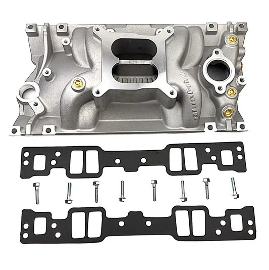 Blueprint Engines Intake Manifold - Square Bore - Dual Plane - Gaskets / Hardware - Aluminum - Natural - Small Block