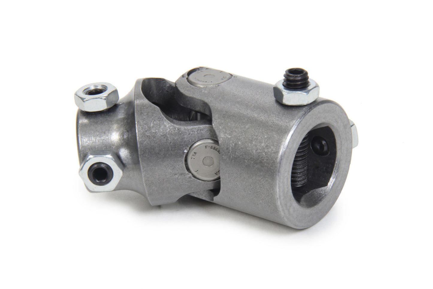Borgeson Steering Universal Joint - Single Joint - 1 in Double D to 3/4 in Double D - Steel - Natural - Universal - Each
