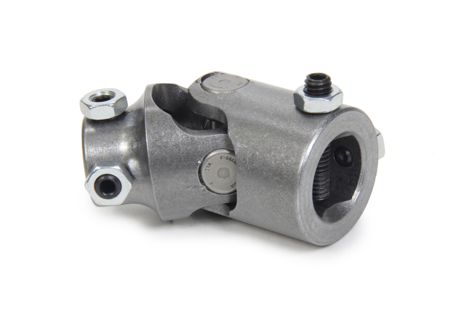 Borgeson Steering Universal Joint - Single Joint - 1 in Double D to 3/4 in Double D - Steel - Natural - Universal - Each