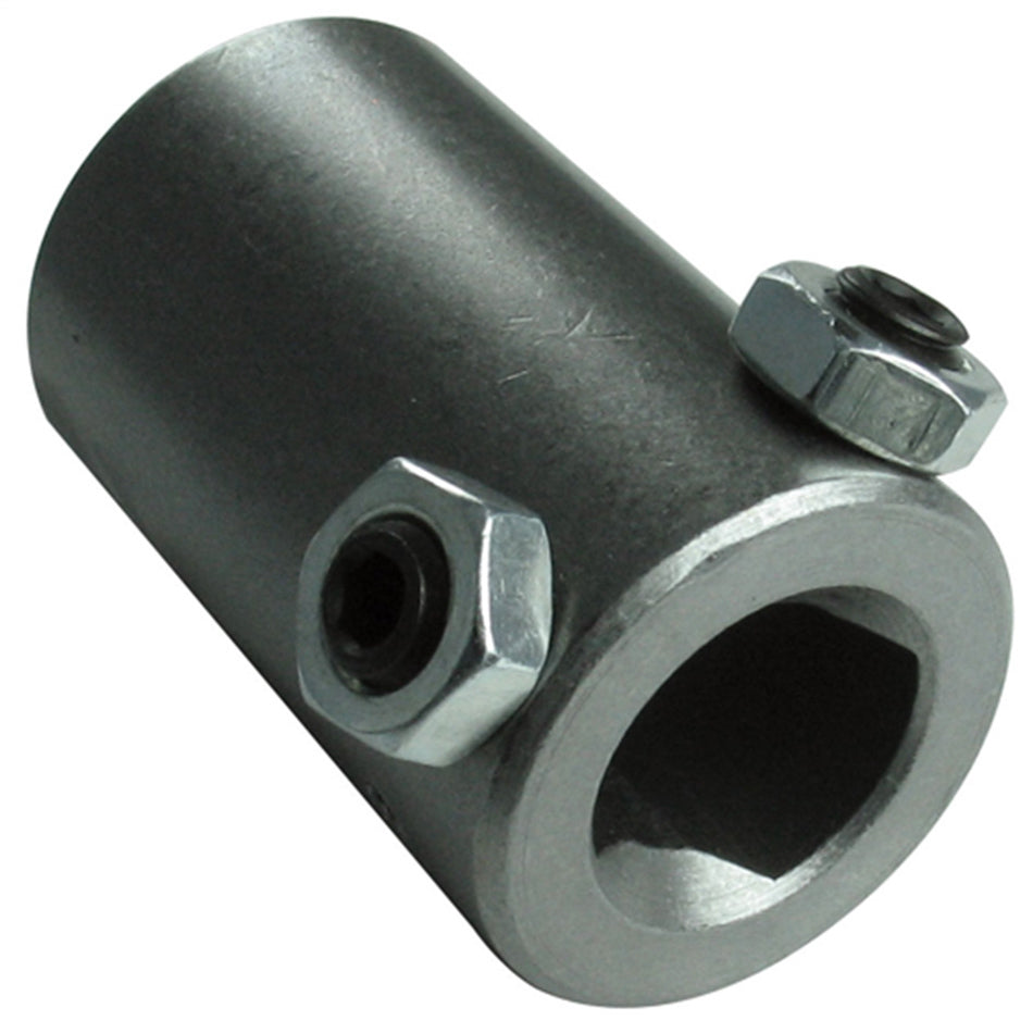 Borgeson Steering Shaft Coupler - 3/4 in Double D to 3/4 in Smooth - Weld-On - Steel - Natural - Universal - Each