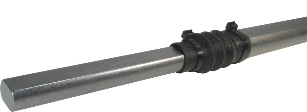 Borgeson Steering Shaft - Telescoping - 21 to 27 in Long - 3/4 in Double D - Steel - Natural - Universal - Each