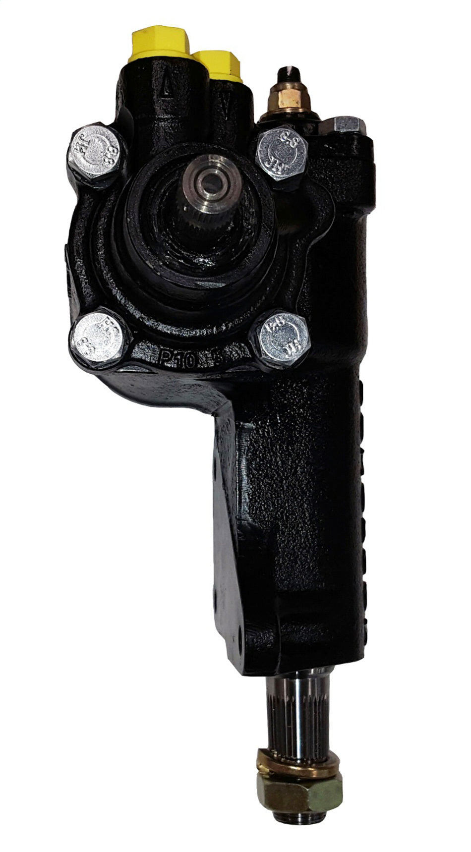 Borgeson Steering Box - Power - 14 to 1 Ratio - 1 in Sector Shaft - Iron - Black Paint - Ford Mustang 1965-70 - Each
