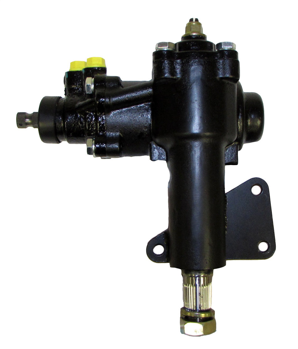 Borgeson Steering Box - Power - 14 to 1 Ratio - 1-1/8 in Sector Shaft - Iron - Black Paint - Ford Midsize Car 1963-70