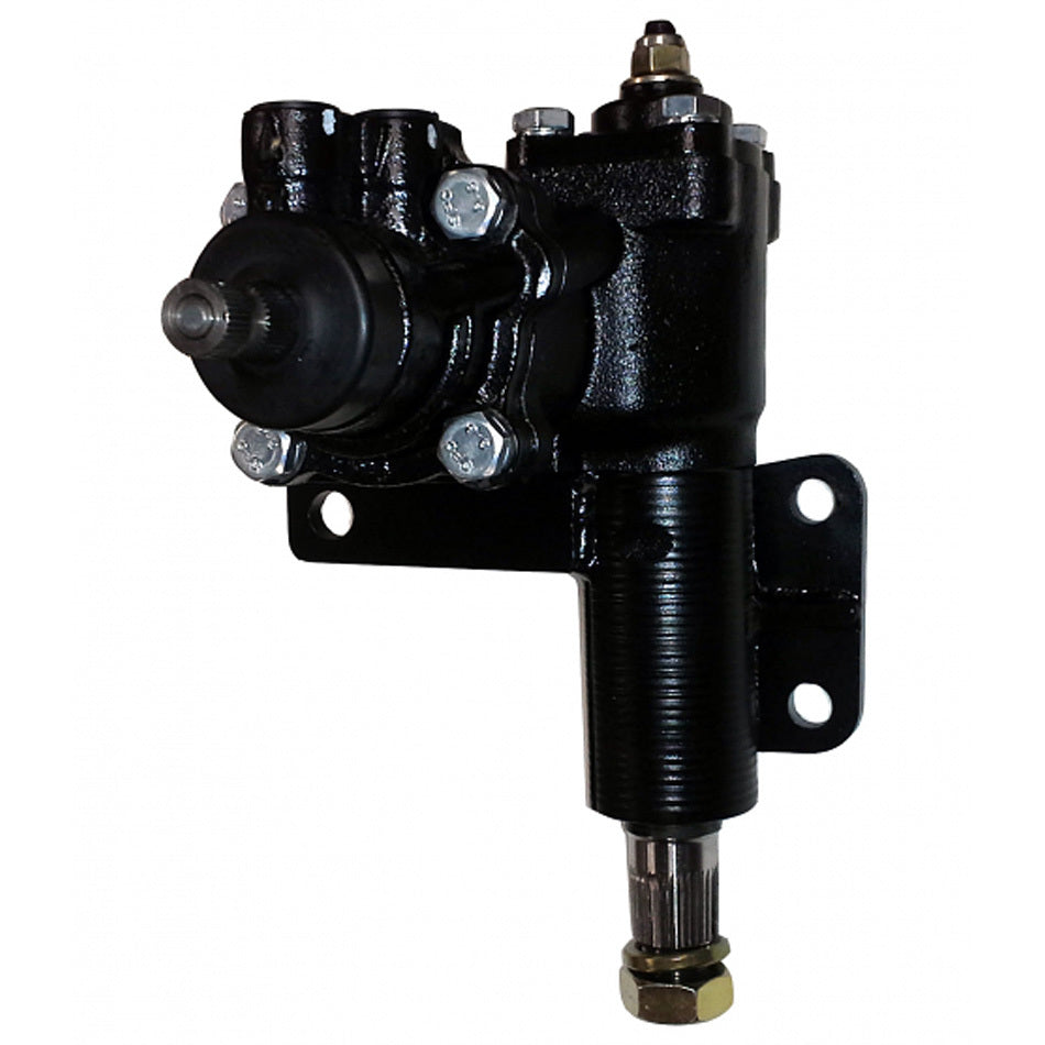 Borgeson Steering Box - Power - 3-Bolt - 11/16 in 36 Spline - 14 to 1 Ratio - Iron - Black Paint - Mopar 1962-82 - Each
