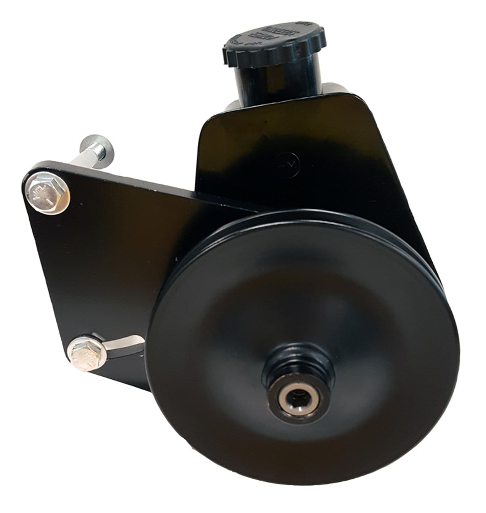 Borgeson Power Steering Pump - Saginaw - Bracket / V-Bolt Pulley - Steel - Black Powder Coat - Mopar B / RB Series - Kit