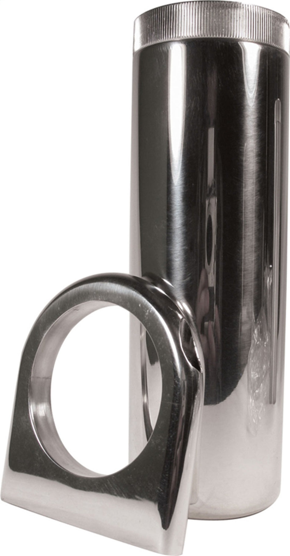 Borgeson Power Steering Reservoir - 7 in Tall x 2.5 in OD - 3/8 in NPT Male Inlet - 5/8 in NPT Male Outlet - Bracket /