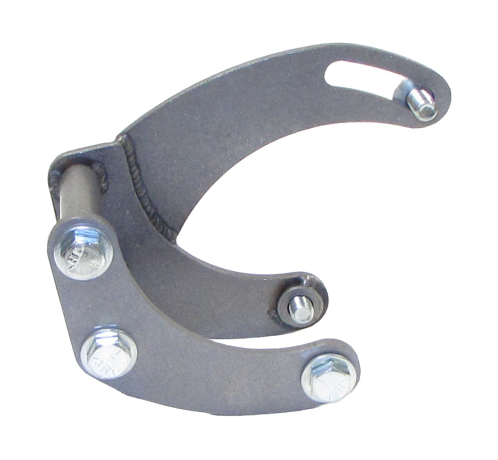 Borgeson Power Steering Pump Bracket - Driver Side - Block Mount - Steel - Black Paint - Saginaw Pump - Short Water