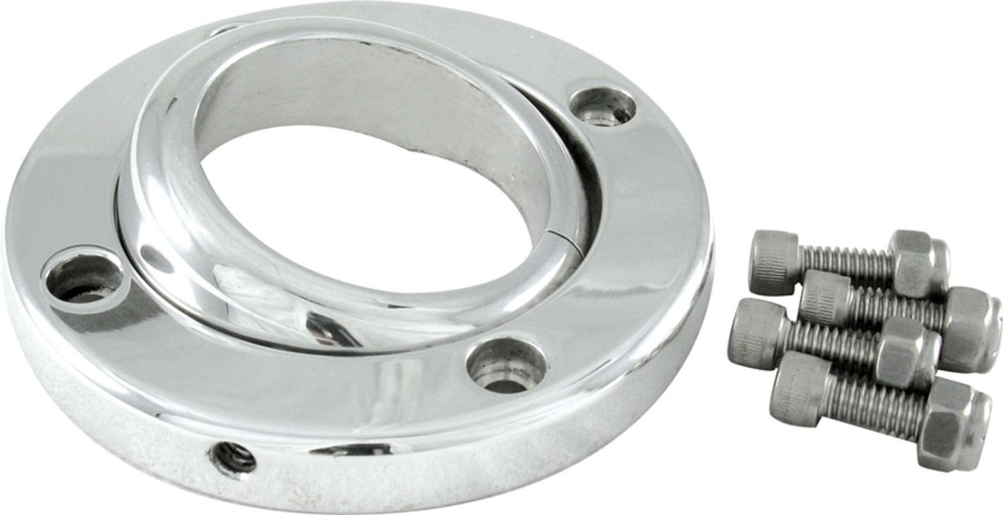 Borgeson Steering Column Bracket - 3-7/8 in Outer Diameter - 2 in Diameter Tube - Swivel - Aluminum - Polished - Each