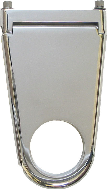 Borgeson Steering Column Bracket - 2 in Diameter Tube - 5 in Drop - Hinged Base - Aluminum - Polished - Each