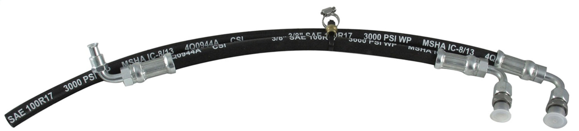 Borgeson Power Steering Hose Kit - Crimped Ends - Rubber / Steel - Ford Mustang 1979-97 Rack - GM Power Steering Pumps