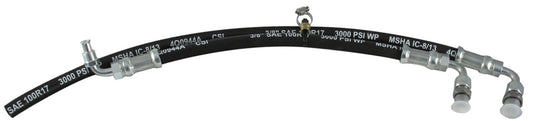 Borgeson Power Steering Hose Kit - Crimped Ends - Rubber / Steel - Ford Mustang 1979-97 Rack - GM Power Steering Pumps