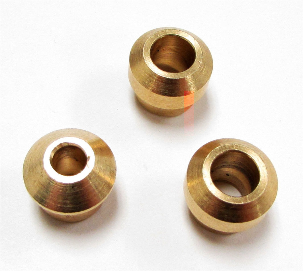 Borgeson Power Steering Adapter - GM Steering Box O-Ring to Inverted Flare - Brass - Set of 3