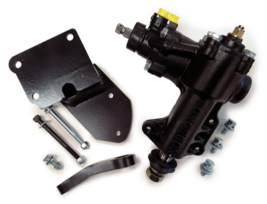 Borgeson Steering Box - Power - Iron - Black Paint - Ford Car 1949-51 - Each