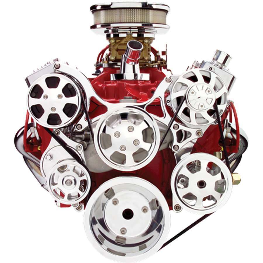 Billet Specialties Pulley Kit - Tru Trac - 6-Rib Serpentine - Aluminum - Polished - Small Block Chevy - Kit