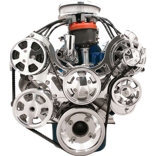 Billet Specialties Pulley Kit - Tru Trac - 6-Rib Serpentine - Aluminum - Polished - Small Block Ford - Kit