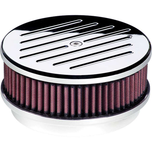 Billet Specialties Air Cleaner Assembly - 6.375 in Round - 2 in Element - 5-1/8 in Carb Flange - Raised Base - Ball