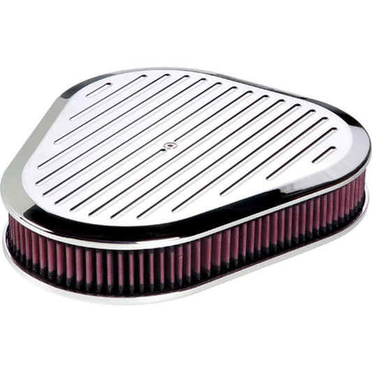Billet Specialties Air Cleaner Assembly - 14.875 x 13.5 in Triangle - 2.313 in Element - 5-1/8 in Carb Flange - Raised