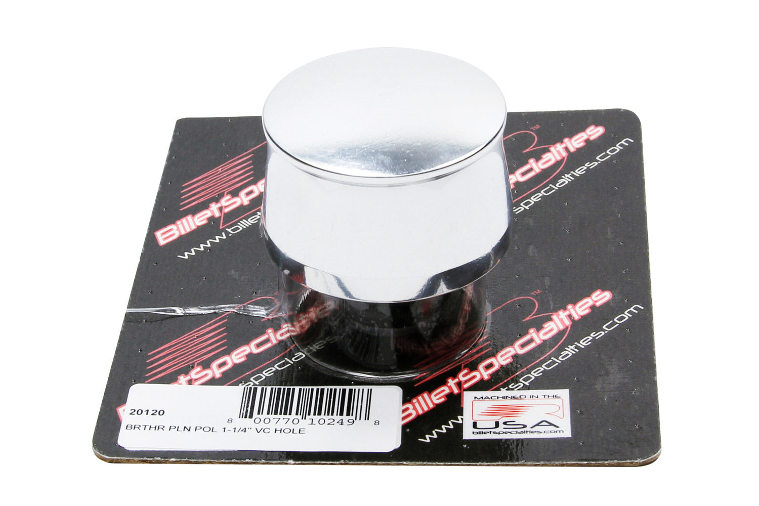 Billet Specialties Breather - Push-In - Round - 1-1/4 in Hole - Aluminum - Polished - Each