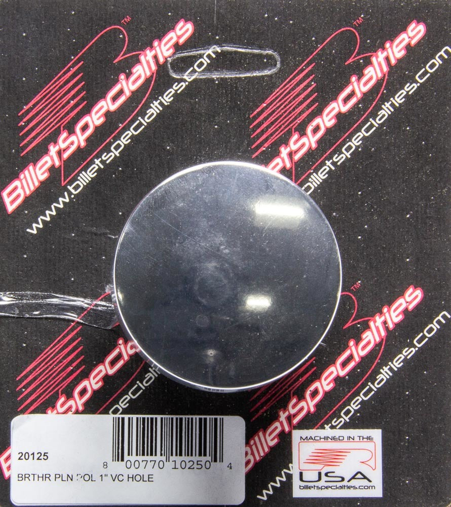 Billet Specialties Breather - Push-In - Round - 1 in Hole - Aluminum - Polished - Each