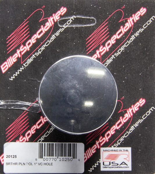 Billet Specialties Breather - Push-In - Round - 1 in Hole - Aluminum - Polished - Each