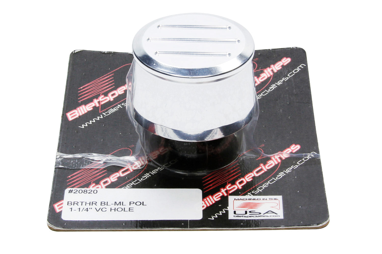 Billet Specialties Breather - Push-In - Round - 1-1/4 in Hole - Aluminum - Polished - Each