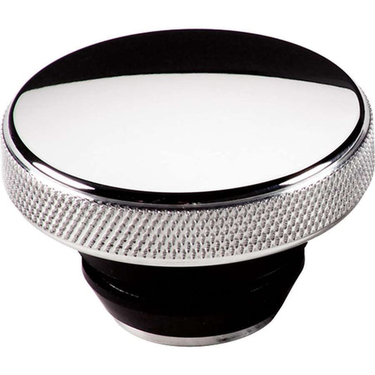 Billet Specialties Oil Fill Cap - Push-In - Round - Knurled Grip - 1-1/4 in Valve Cover Hole - Aluminum - Polished -