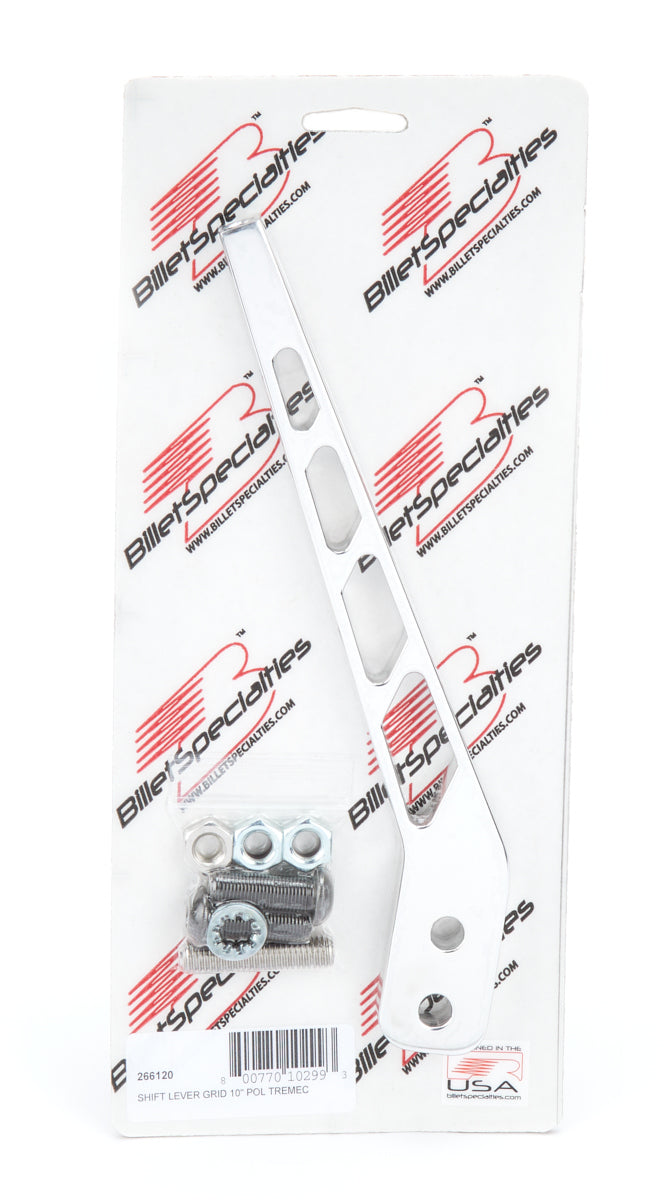 Billet Specialties Shifter Stick - Grid - Single Bend - 10 in Length - 3/8-16 in Thread - Hardware Included - Aluminum