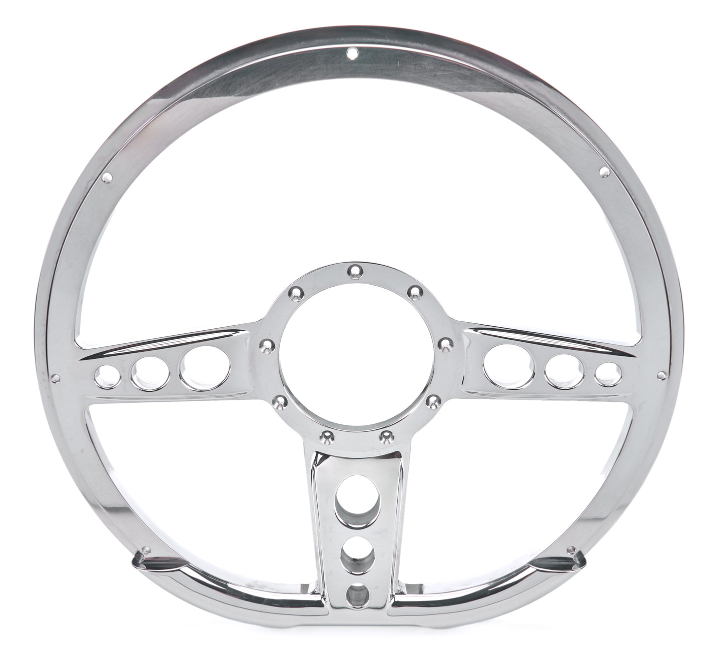 Billet Specialties Steering Wheel - Trans Am - 14 in Diameter - D-Shaped - 2 in Dish - 3-Spoke - Milled Finger Notches