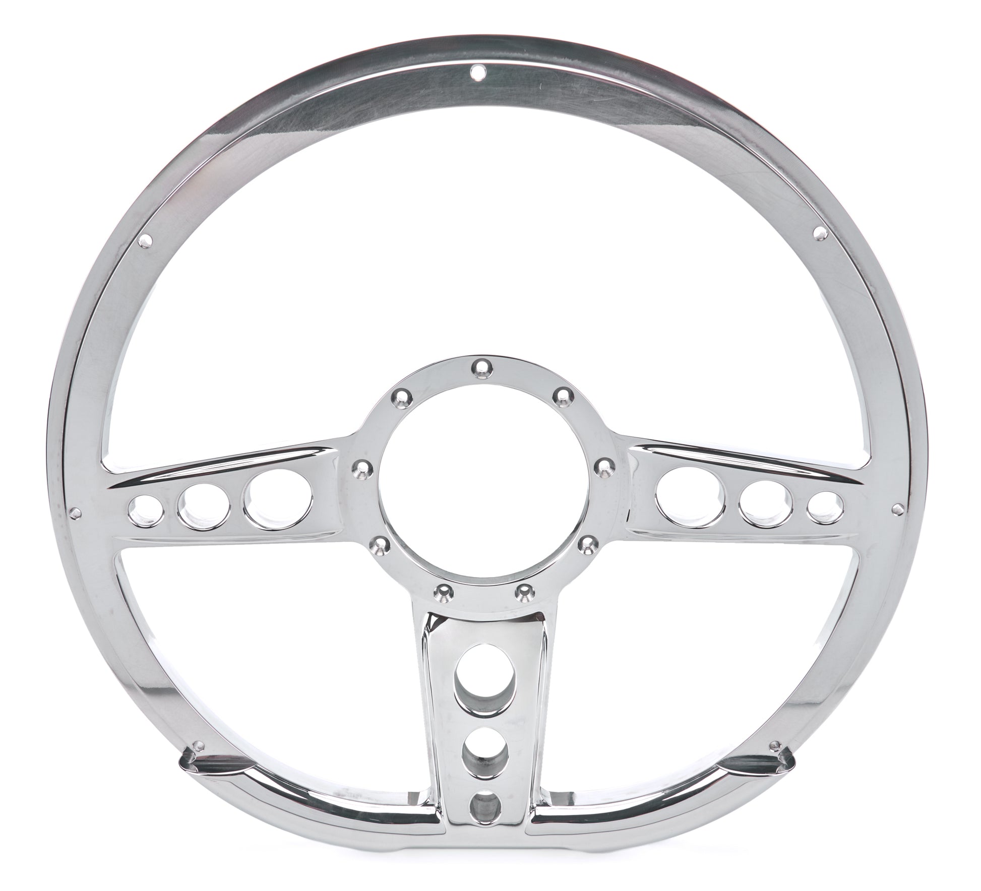 Billet Specialties Steering Wheel - Trans Am - 14 in Diameter - D-Shaped - 2 in Dish - 3-Spoke - Milled Finger Notches